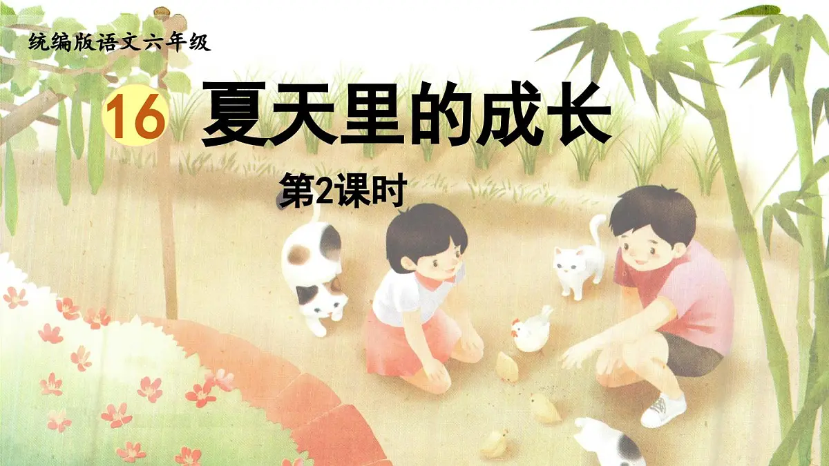 2024统编版小学语文六年级上册第五单元16《夏天里的成长》第2课时-教学课件第1页