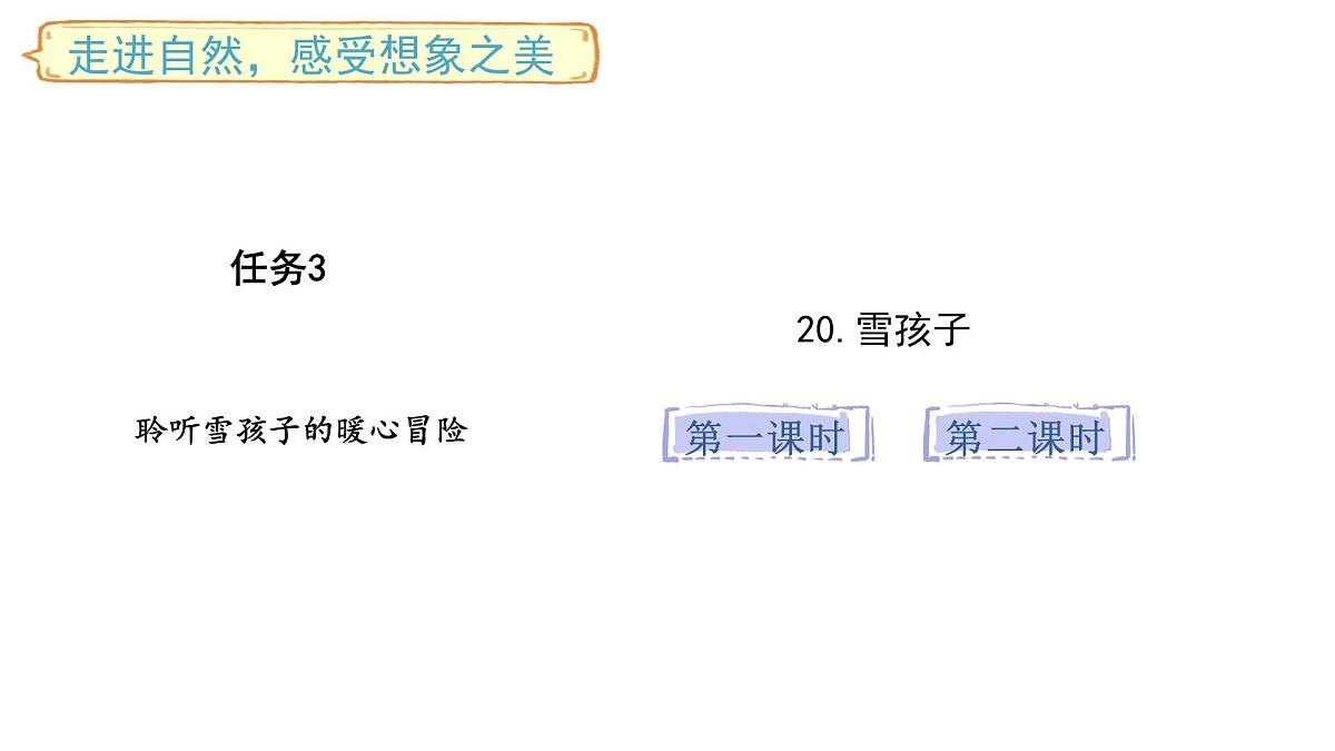 2025年统编版二年级语文上册 20.雪孩子(课件)第1页