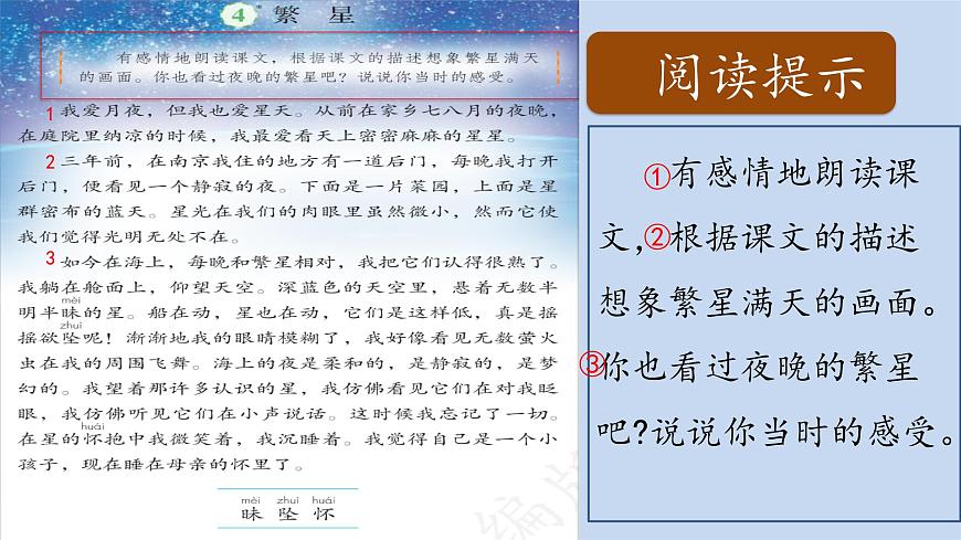2025年秋统编版小学语文四年级上4.繁星课件1课时pptx第3页