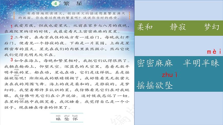 2025年秋统编版小学语文四年级上4.繁星课件1课时pptx第5页
