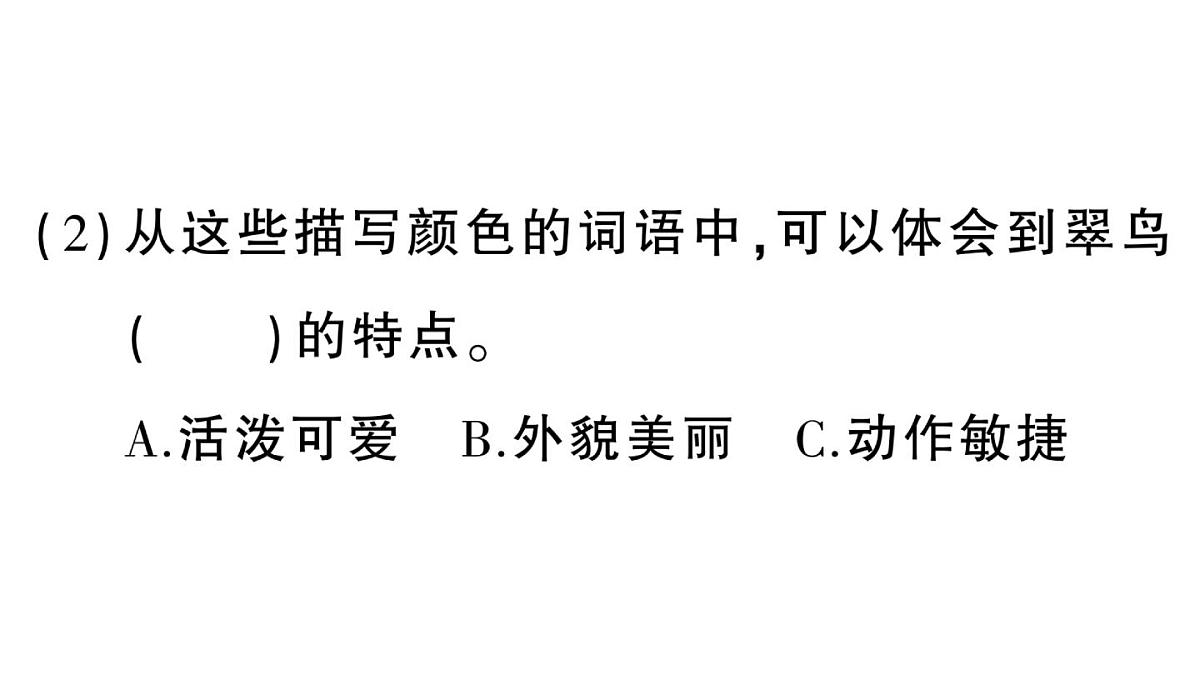 小学语文新部编版三年级上册第五单元14 搭船的鸟  作业课件（含答案）（2025秋新版）第6页