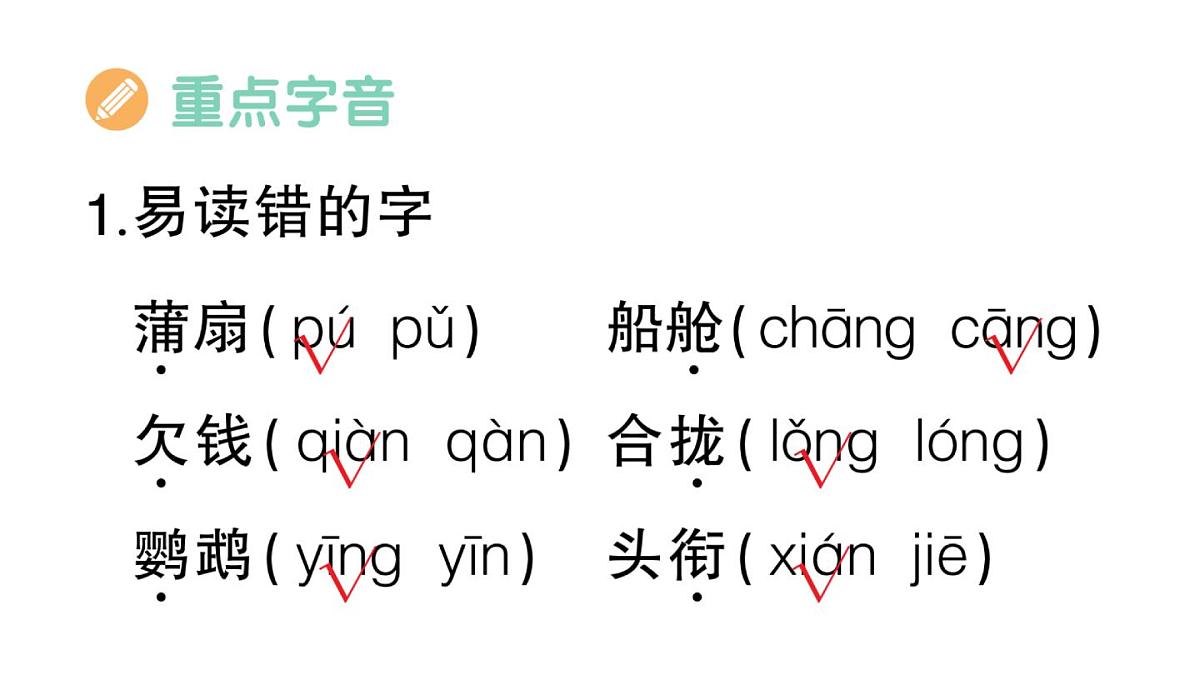 小学语文新部编版三年级上册第五单元知识盘点作业课件（含答案）（2025秋新版）第2页