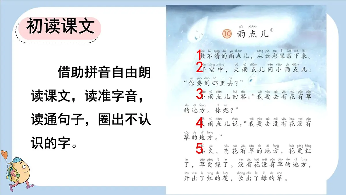 小学 语文 统编版（2024） 一年级上册（2024） 第八单元 阅读10 雨点儿 课件第4页