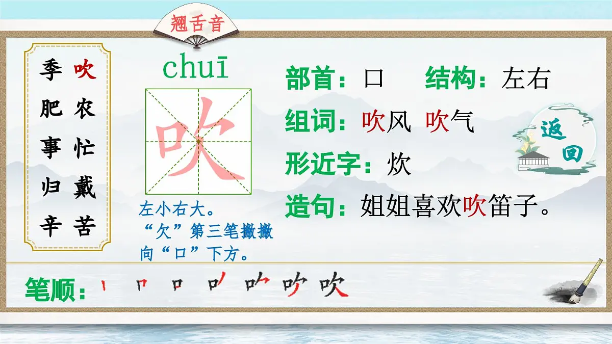 部编版小学语文二年级上册 第二单元 识字4 田家四季歌 课件+教案+说课稿+教学反思 第12页