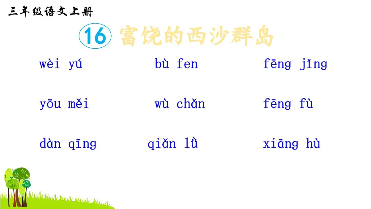 16 富饶的西沙群岛（听写）第1页