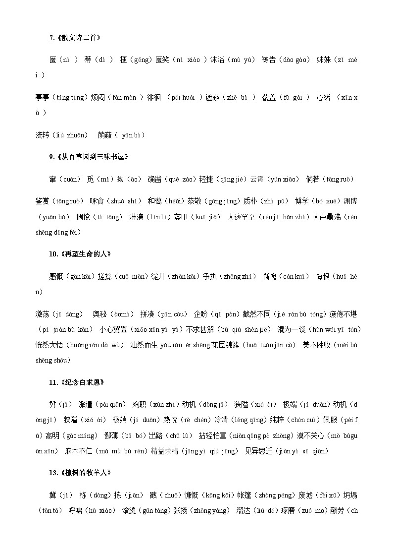 小升初衔接语文通关练习——字词句基础之字音字形（含答案）第2页