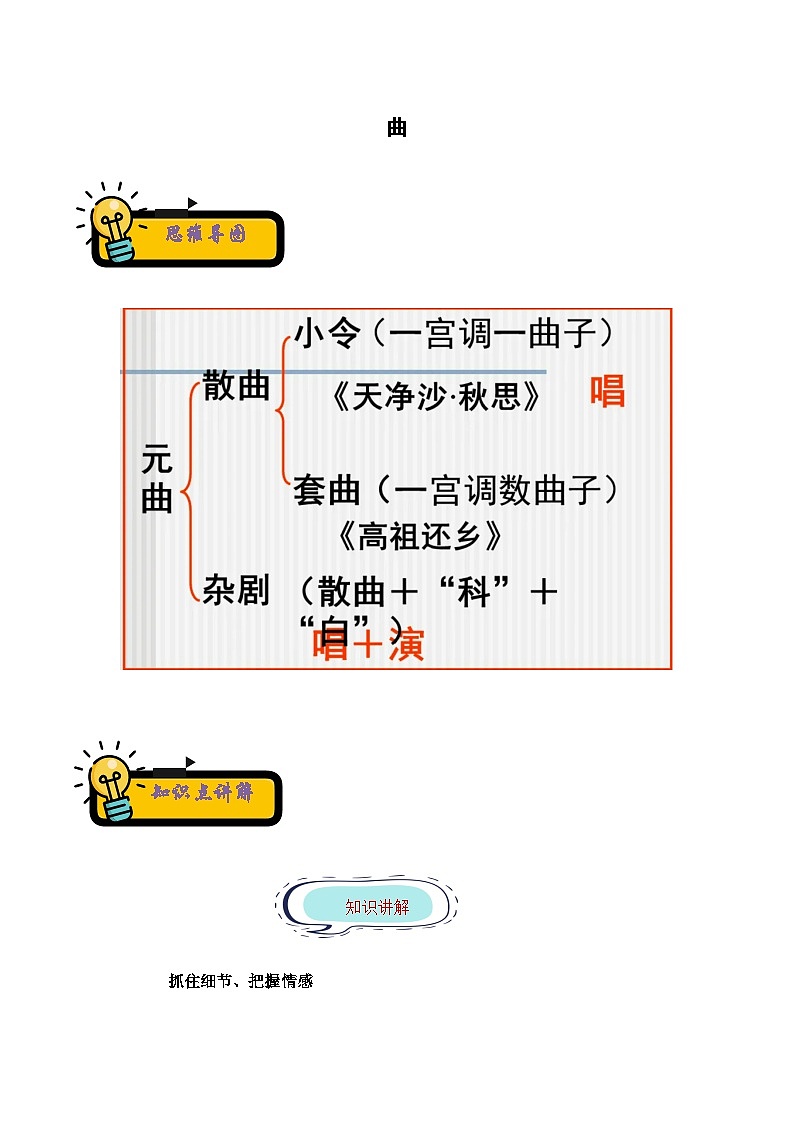 小升初语文古诗鉴赏知识点衔接——《曲》练习（含答案）第1页