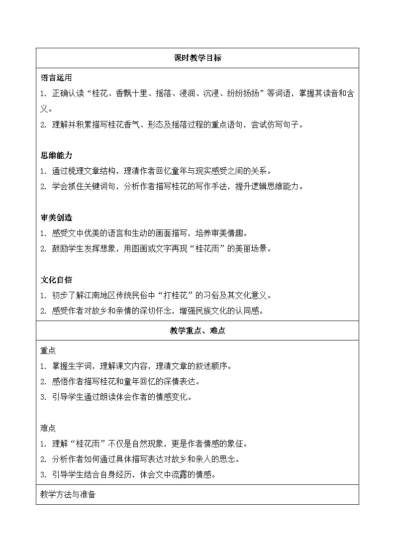 3.桂花雨 第1课时（教学设计）2025-2026学年   统编版 五年级上册语文第2页