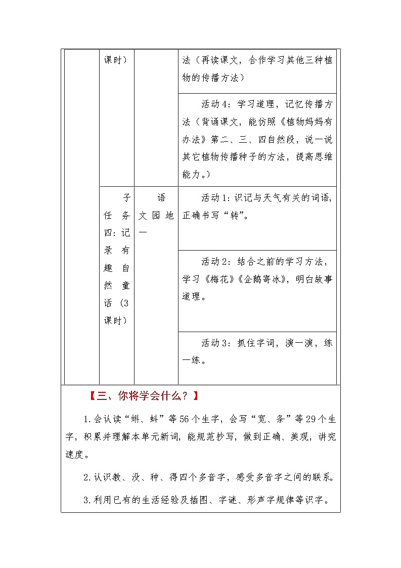 第一单元 探自然之谜，品童话之美（整单元）教案-2025-2026年度人教版二上第3页