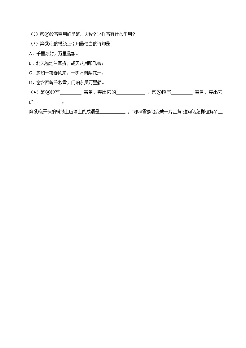 2025年山东省潍坊市滨海区新纪元学校小升初语文试卷第3页