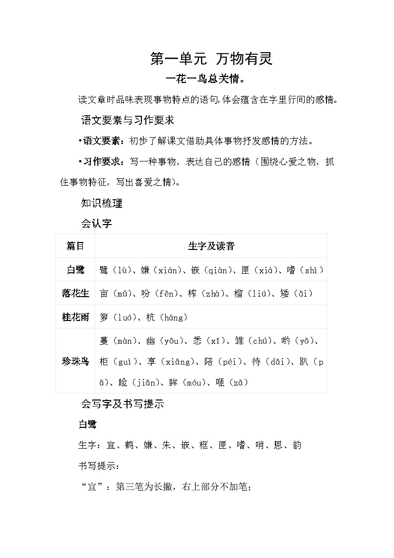 第一单元梳理-2025-2026学年统编版语文五年级上册 教案第1页