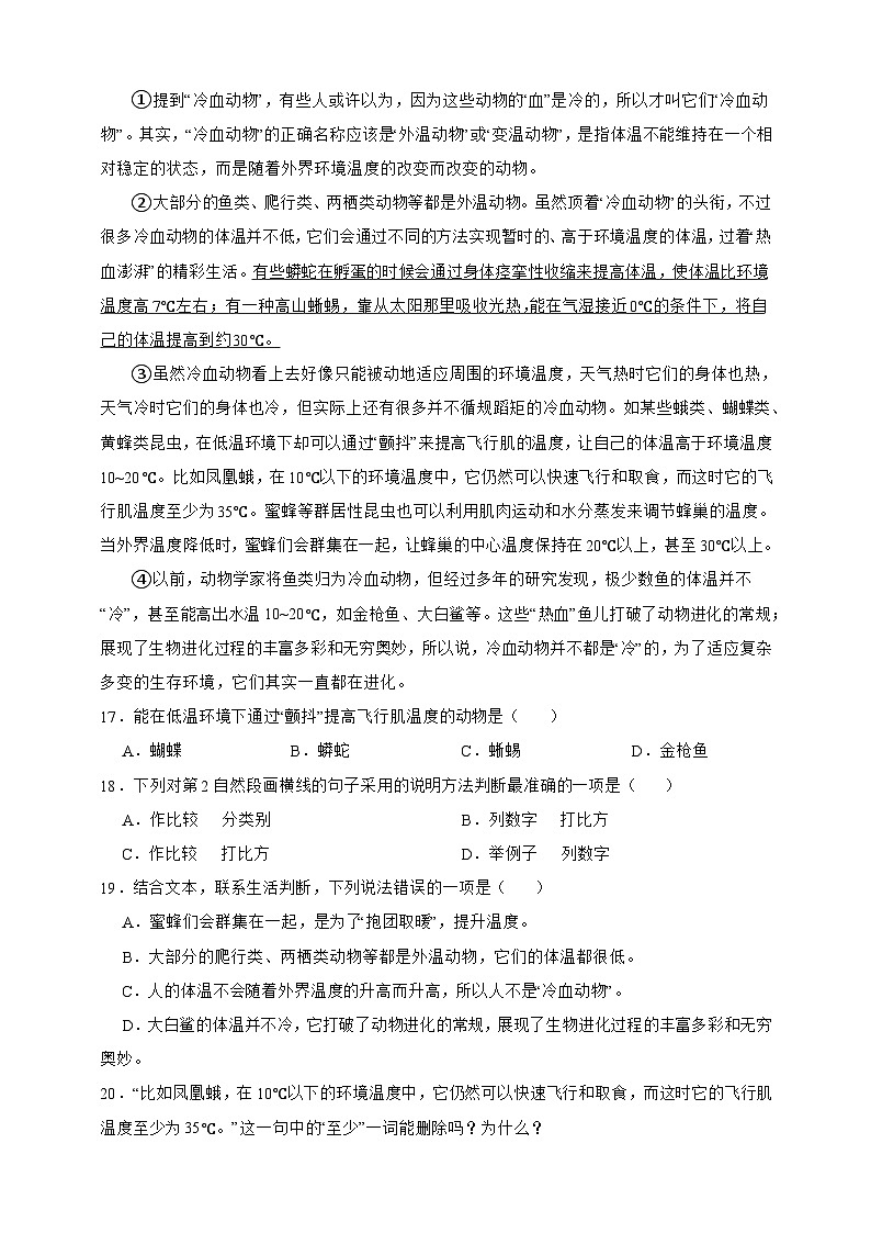 统编版2025-2026学年语文六年级上册第3单元常考易错检测卷-（含答案）第3页