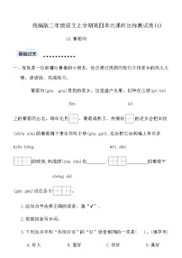 语文二年级上册（2024）第四单元·阅读10 葡萄沟随堂练习题