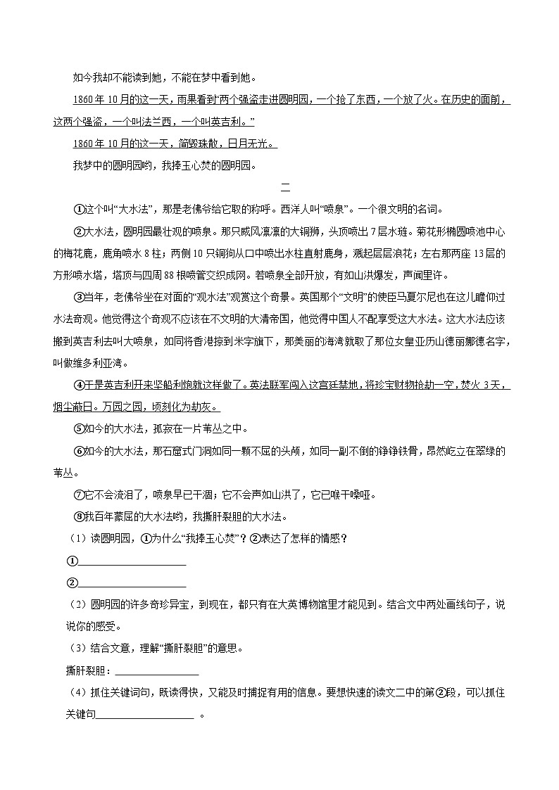 2024-2025学年山东省菏泽市定陶区小学联盟五年级（上）期中语文试卷第3页
