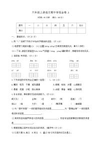 六年级上册语文期中夺冠金卷A  部编版  含答案