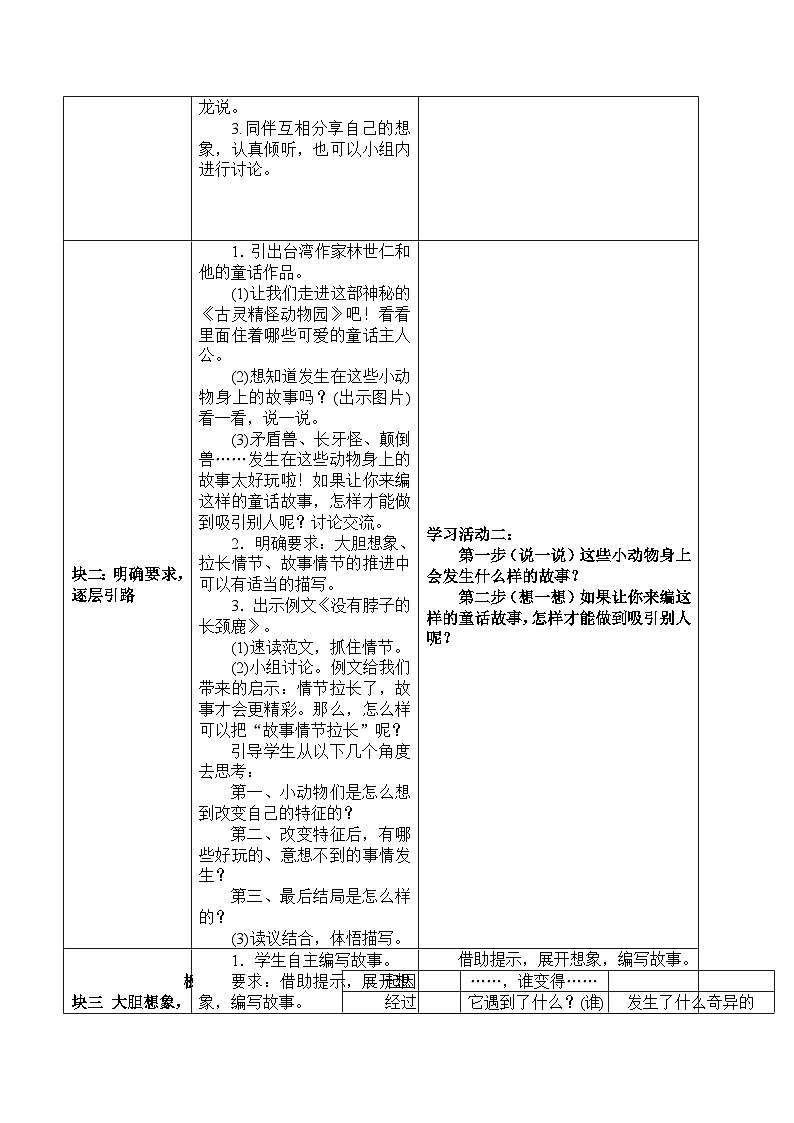 统编版语文三年级下册 习作：这样想象真有趣 学案设计第2页