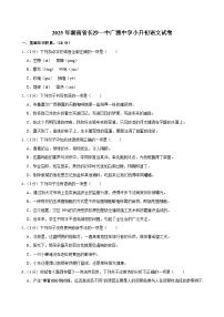 2025年湖南省长沙一中广雅中学小升初语文试卷