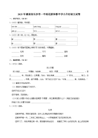 2025年湖南省长沙市一中雨花新华都中学小升初语文试卷