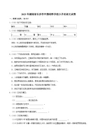 2025年湖南省长沙市中雅培粹学校小升初语文试卷
