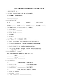 2025年湖南省长沙市南雅中学小升初语文试卷