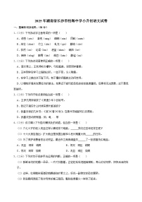 2025年湖南省长沙市怡海中学小升初语文试卷
