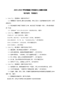 （期末真题）2025-2026学年部编版六年级语文上册期末真题句子改写  专项练习（含答案解析）