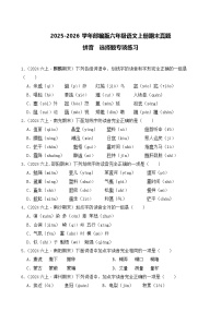 （期末真题）2025-2026学年部编版六年级语文上册期末真题拼音  选择题专项练习（含答案解析）