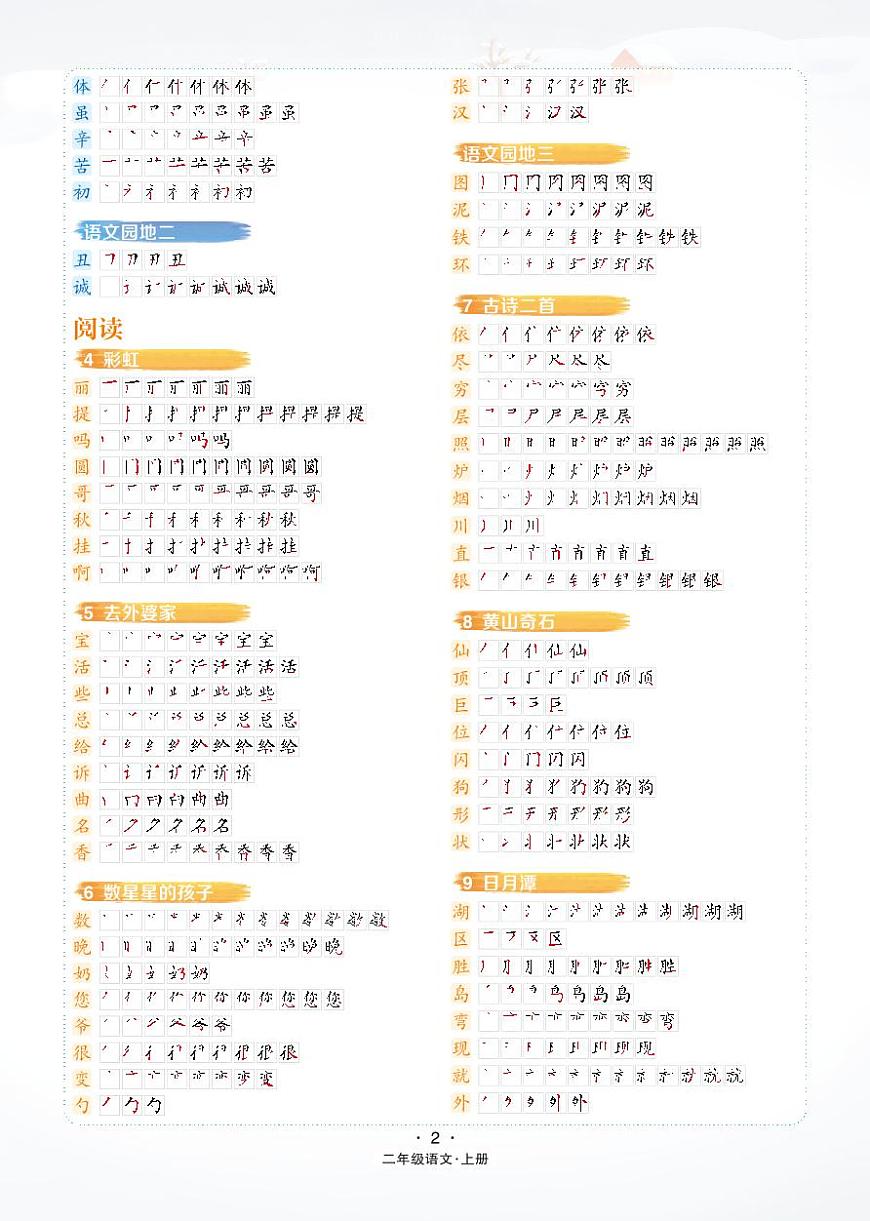 二年级语文字形笔顺-期末复习训练-试卷下载-教习网