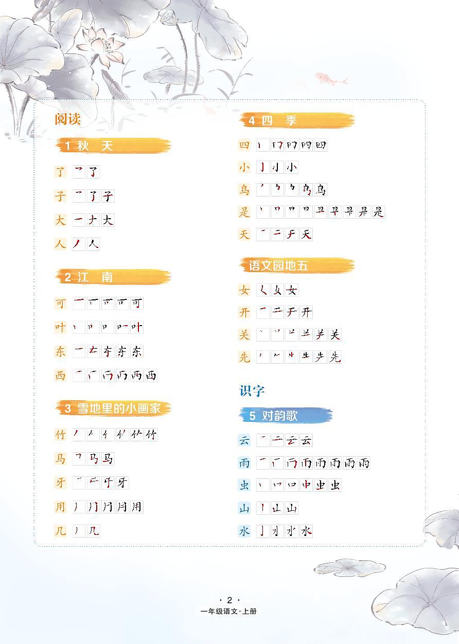 一年级语文字形笔顺-期末复习训练第2页