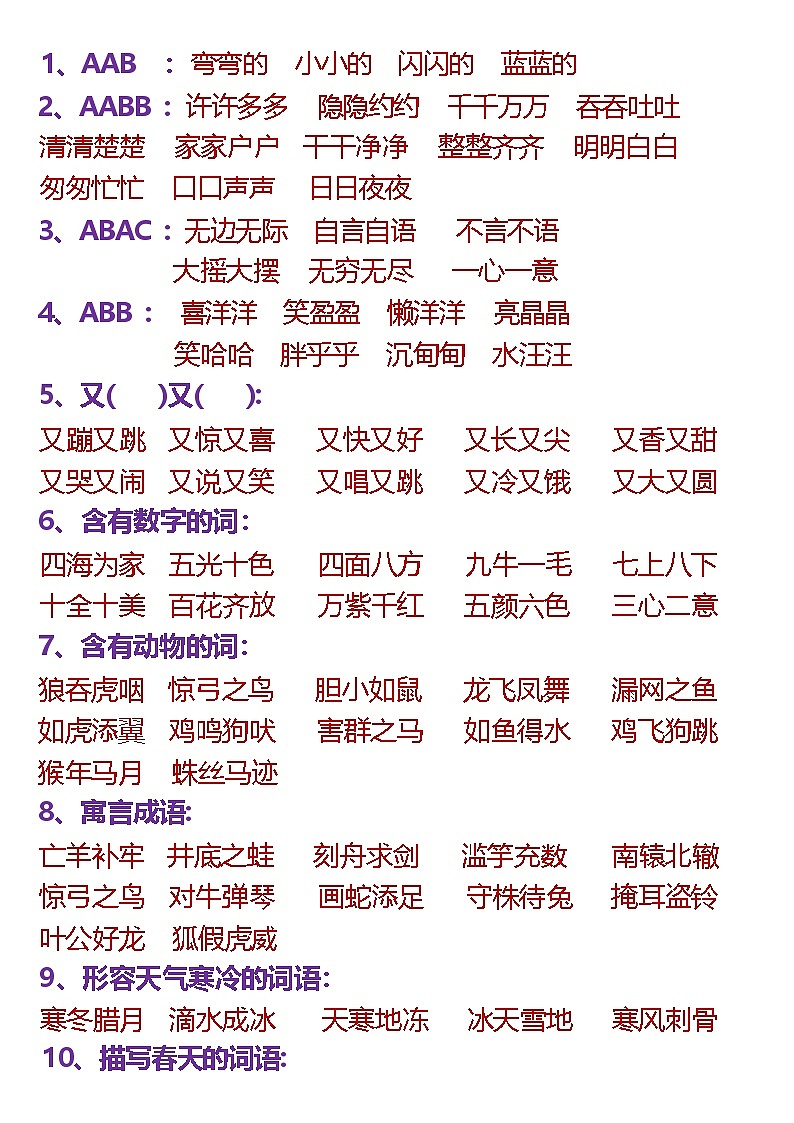 2025-2026学年二年级上册语文高频考点知识汇总（知识点）第3页
