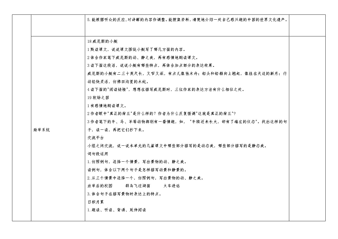 统编版小学语文五年级下册 第七单元大单元教案（表格式）第2页