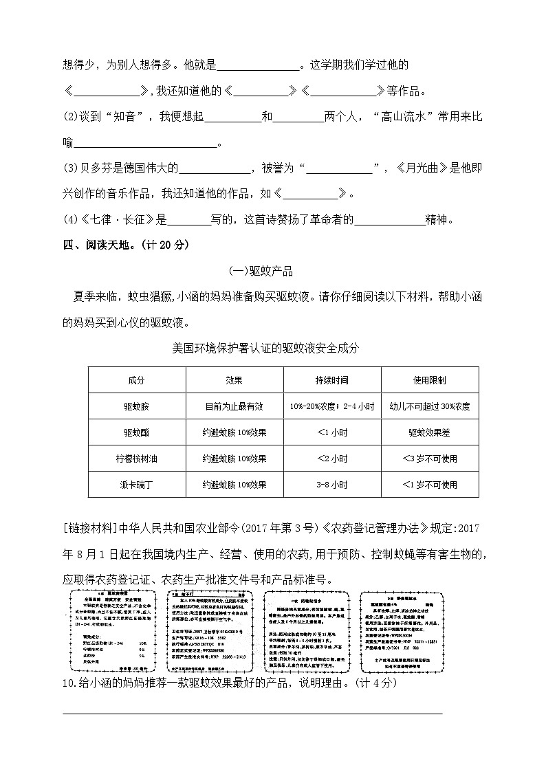 六年级上册语文    期末夺冠金卷A   部编版   含答案第3页