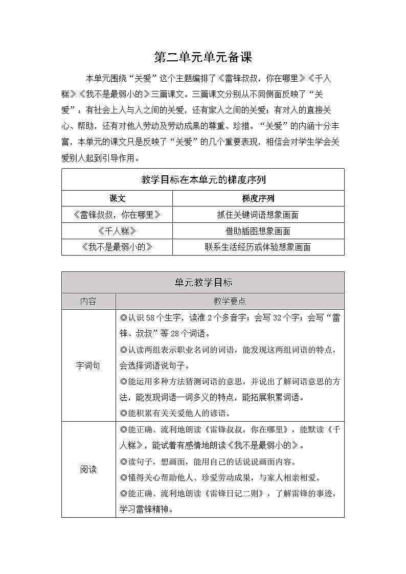 统编版（2024）语文二年级下册  5  雷锋叔叔，你在哪里（教案）第1页