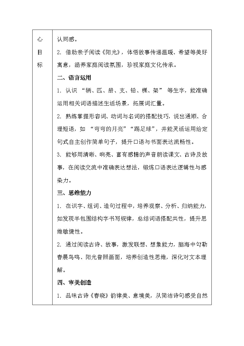 【新教材】统编版（2024）一年级下册语文第二单元 语文园地二 教案（表格式）第2页