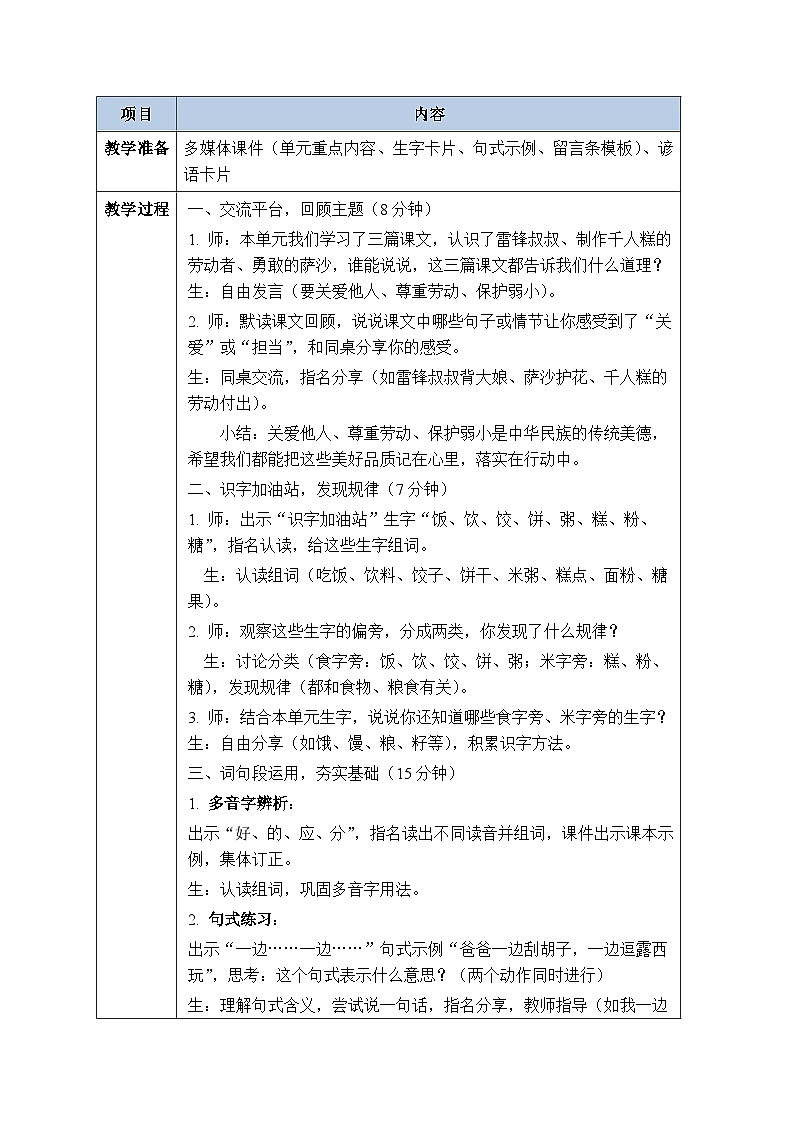 2025-2026学年统编版（新教材）小学语文二年级下册第二单元《语文园地二》教学设计第2页