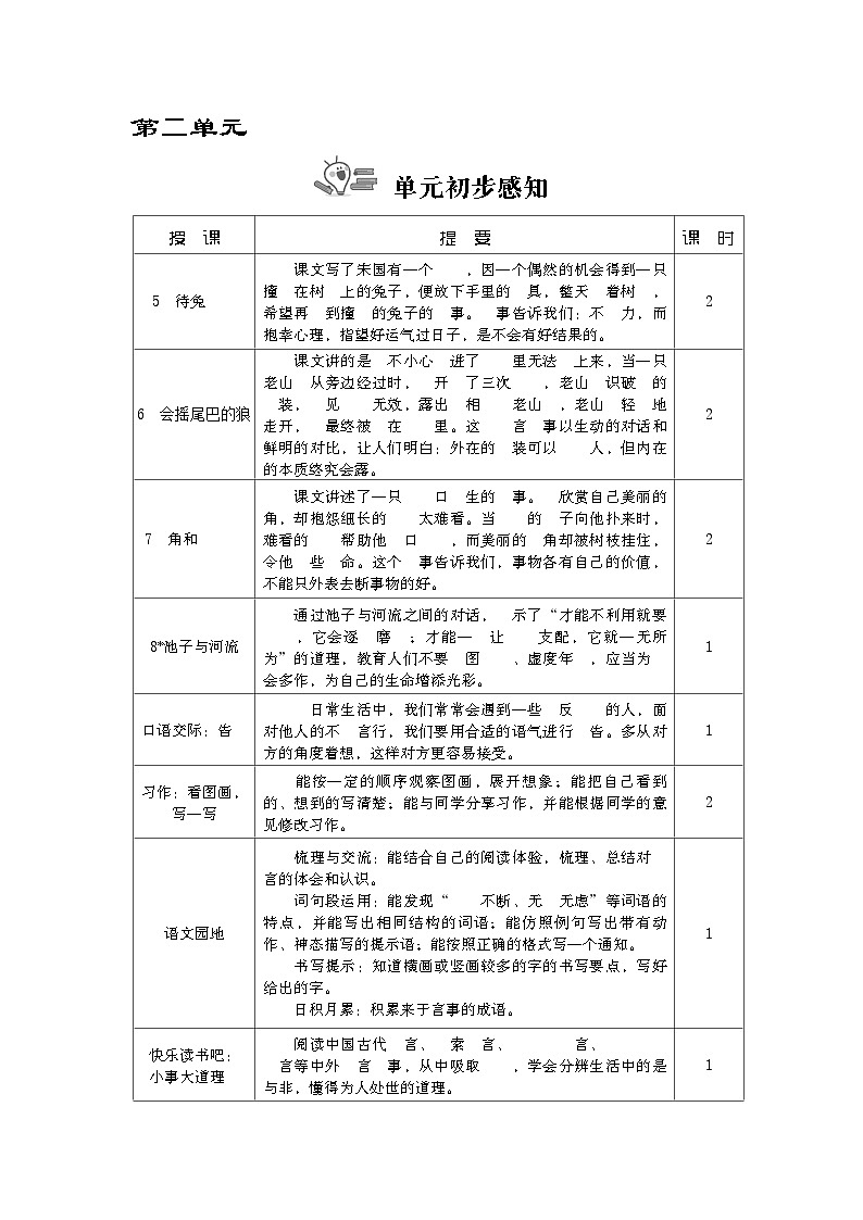 统编版（2024）三年级语文下册第二单元教案第1页
