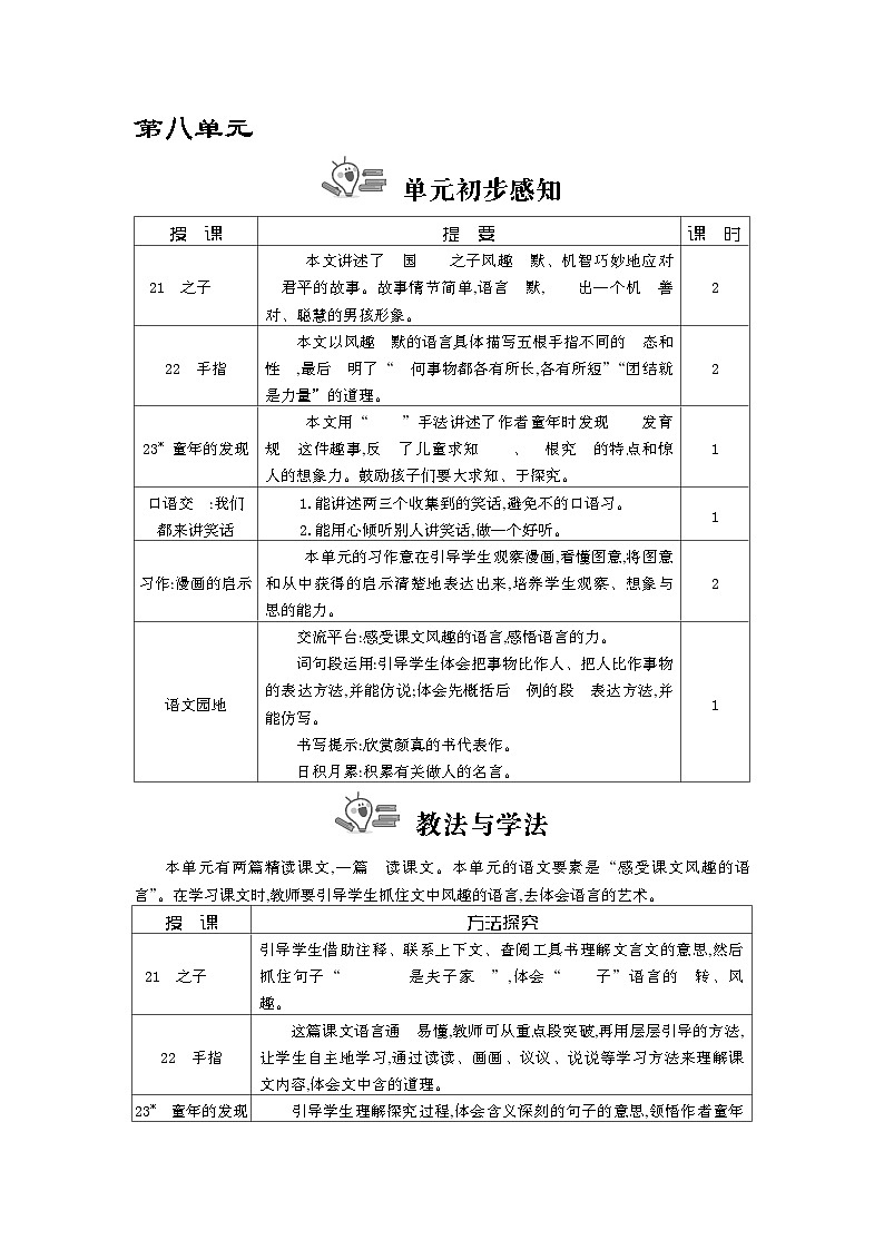 统编版（2024）五年级语文下册第八单元教案第1页