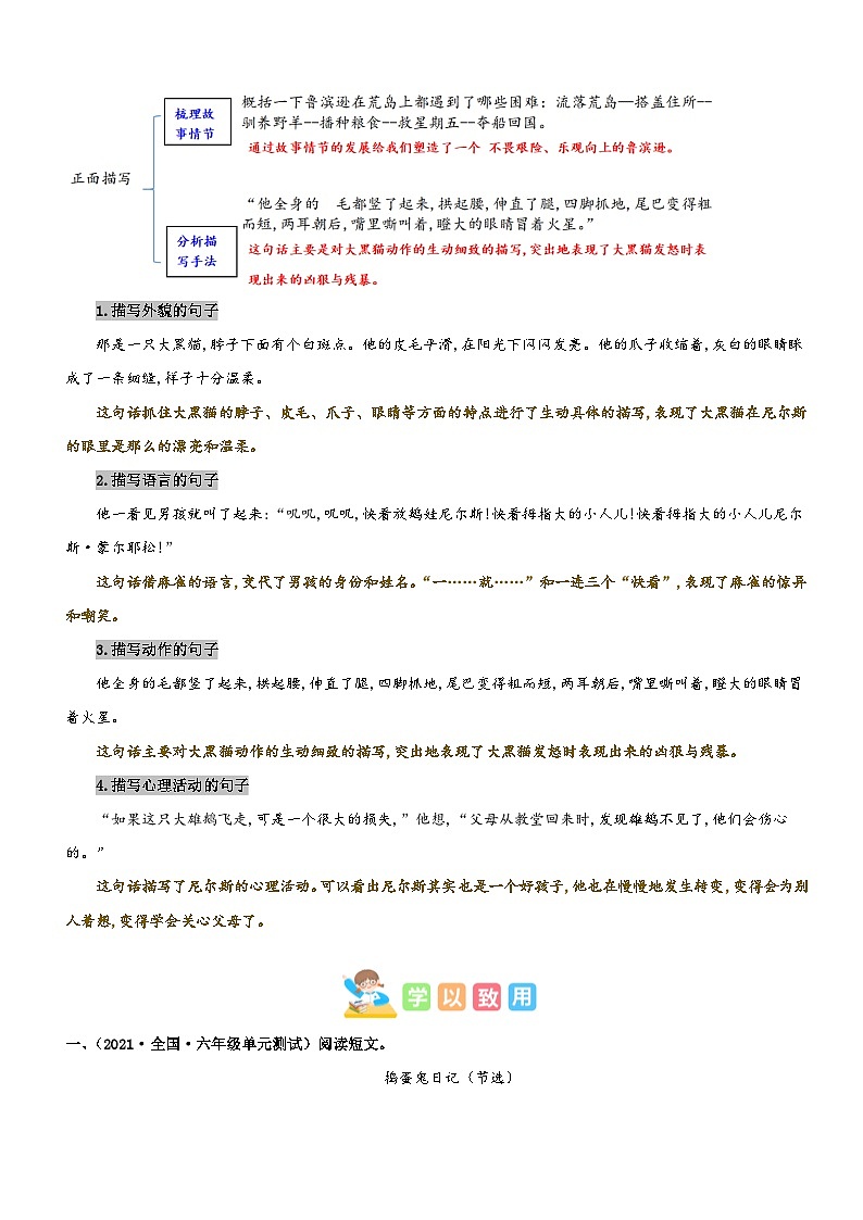 【第二单元-主题阅读理解（知识梳理+精选阅读）】练习及答案统编版六年级语文下册第2页