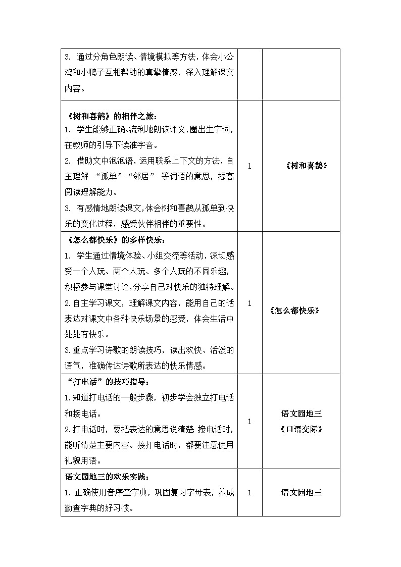 第三单元（教学计划）-【大单元教学】一年级语文下册同步备课系列（统编版.2024）第3页