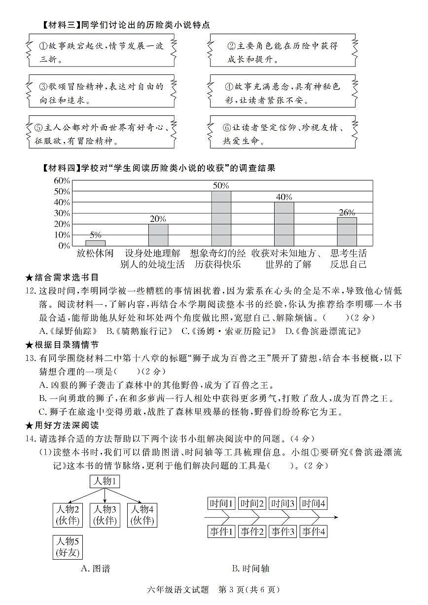 小升初语文真题卷5套含答案第3页