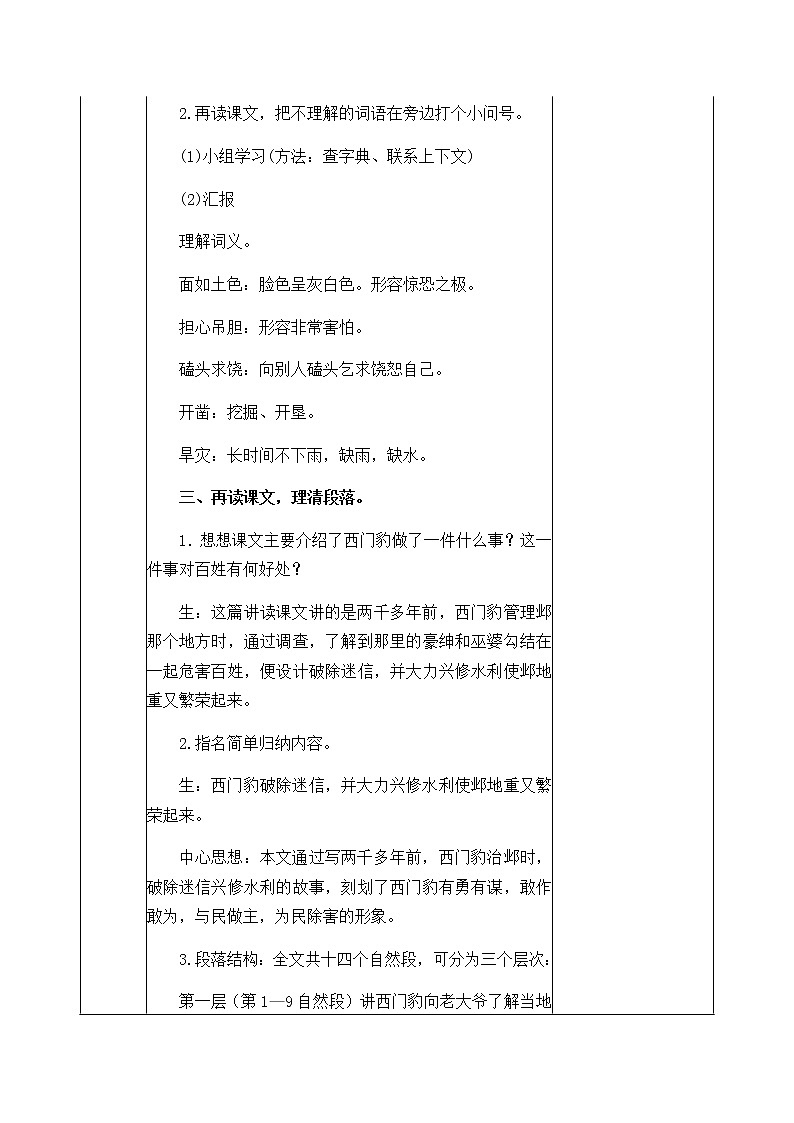 26《西门豹治邺》教学设计 教案03