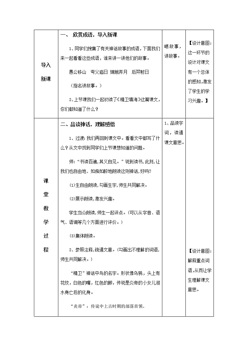 13《精卫填海》第二课时教学设计第2页