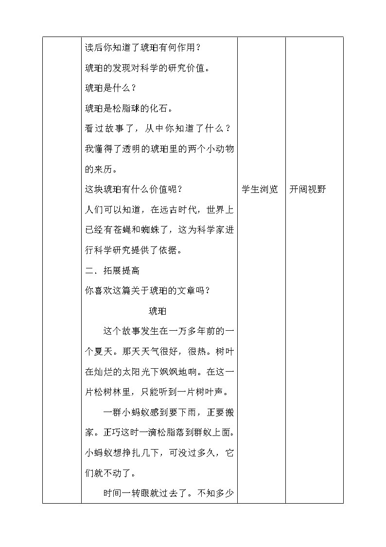 5《琥珀》第一课时 教案03