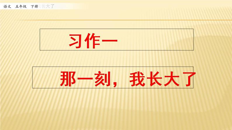 第一单元 习作：那一刻，我长大了 课件01