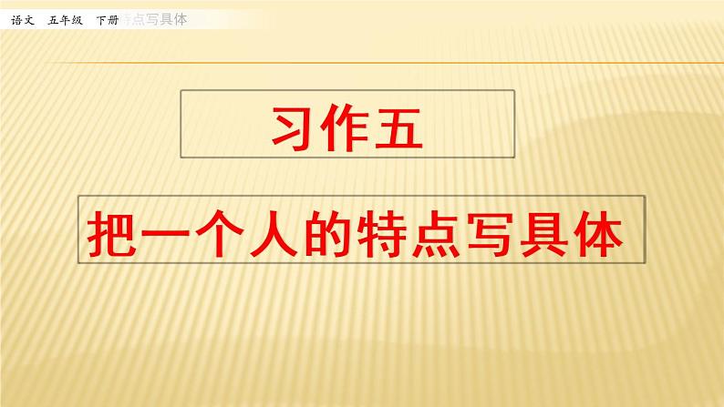 第五单元 习作：把一个人的特点写具体 课件01