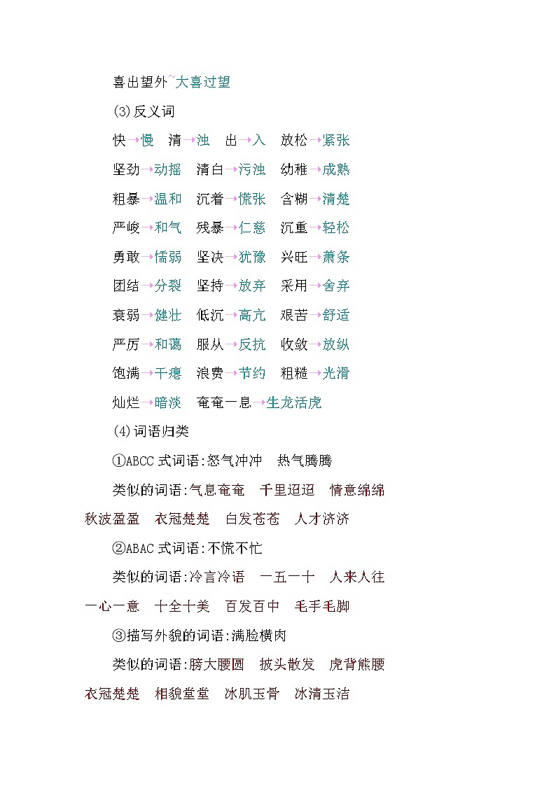 部编版六年级下册语文第四单元知识小结 学案03