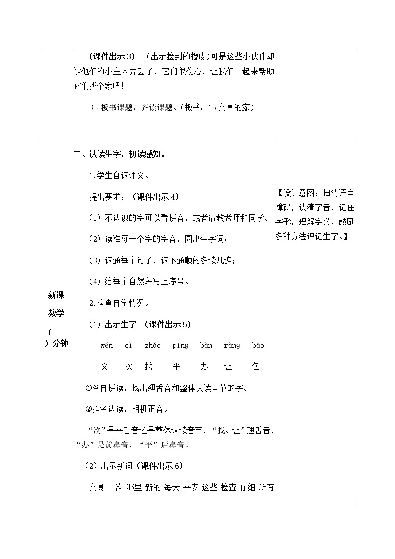 15 文具的家 教案第2页