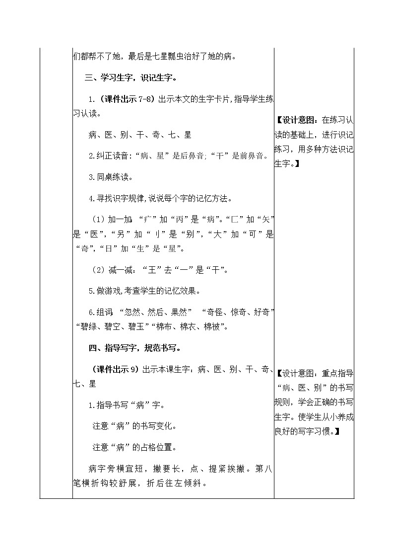 人教部编版语文一年级下册 19 棉花姑娘 教案03