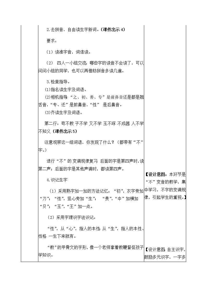 人教部编版语文一年级下册 识字8 人之初 教案03