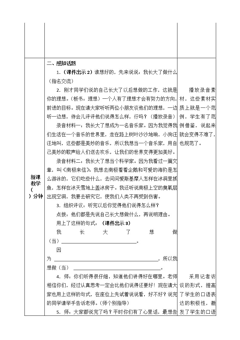 第三单元 口语交际：长大以后做什么 教案第2页